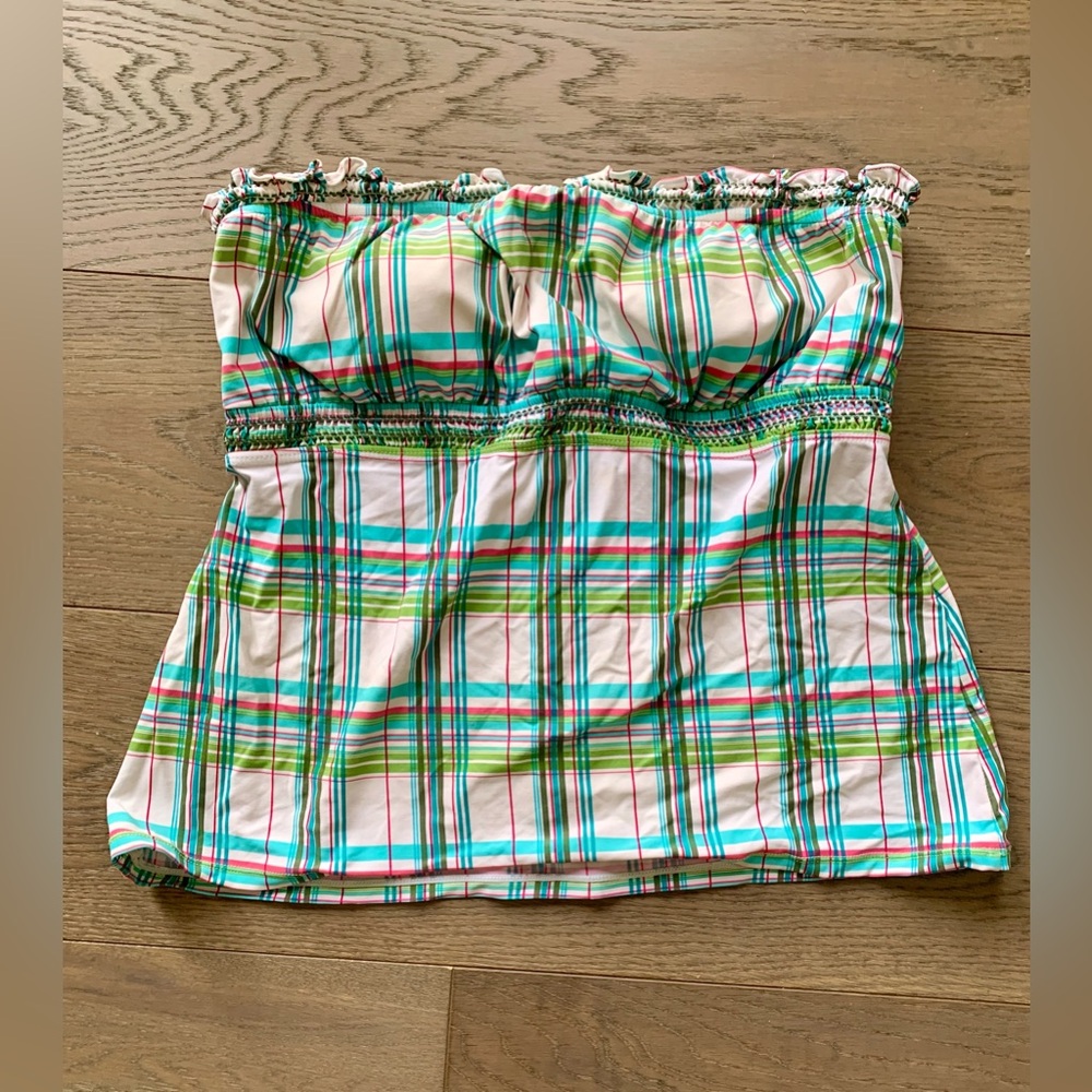 Multicolor bandeau tankini top size 12